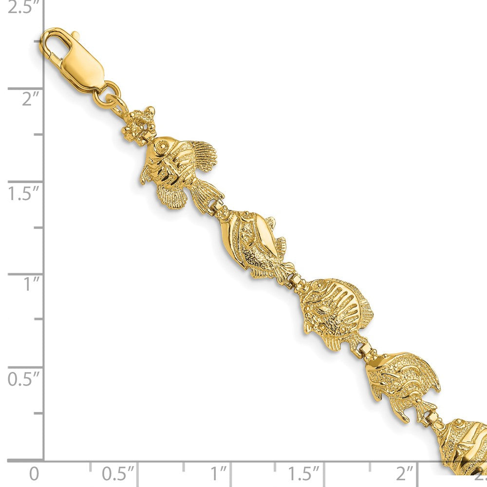 7.5 Inch 14K Fish Bracelet