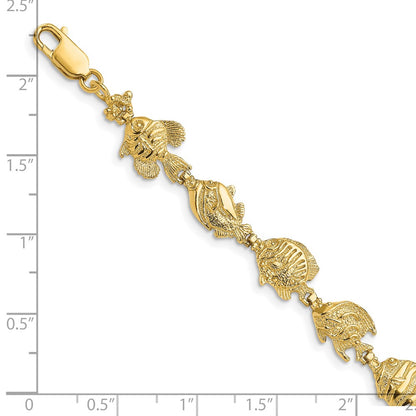 7.5 Inch 14K Fish Bracelet