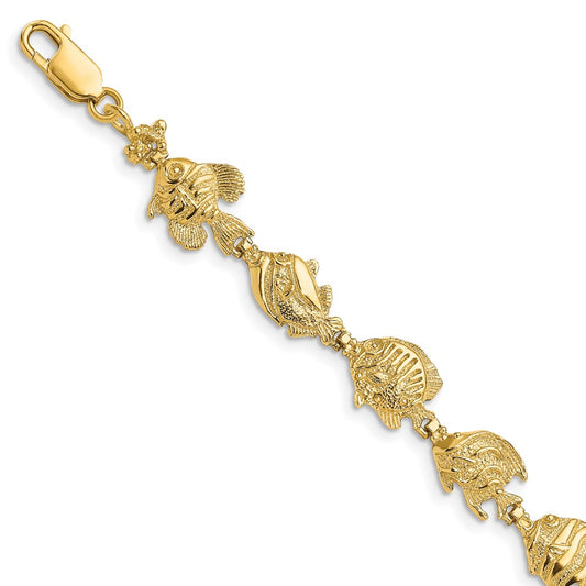 7.5 Inch 14K Fish Bracelet