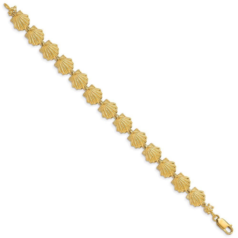 7.25 Inch 14K Scallop Shell Bracelet