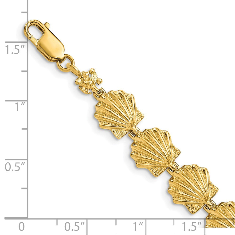 7.25 Inch 14K Scallop Shell Bracelet