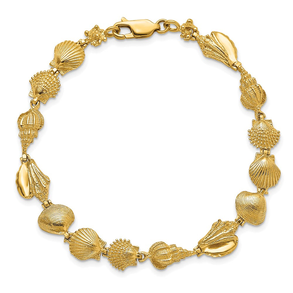 7.25 Inch 14K Sea Shells Bracelet