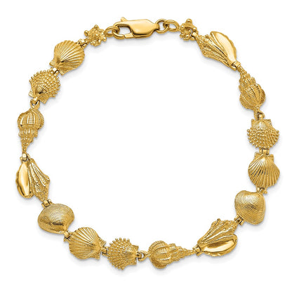 7.25 Inch 14K Sea Shells Bracelet