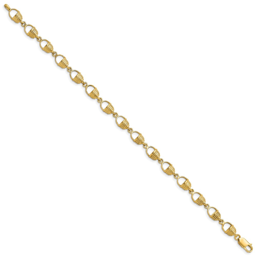 7.25 Inch 14K Nantucket Basket Bracelet