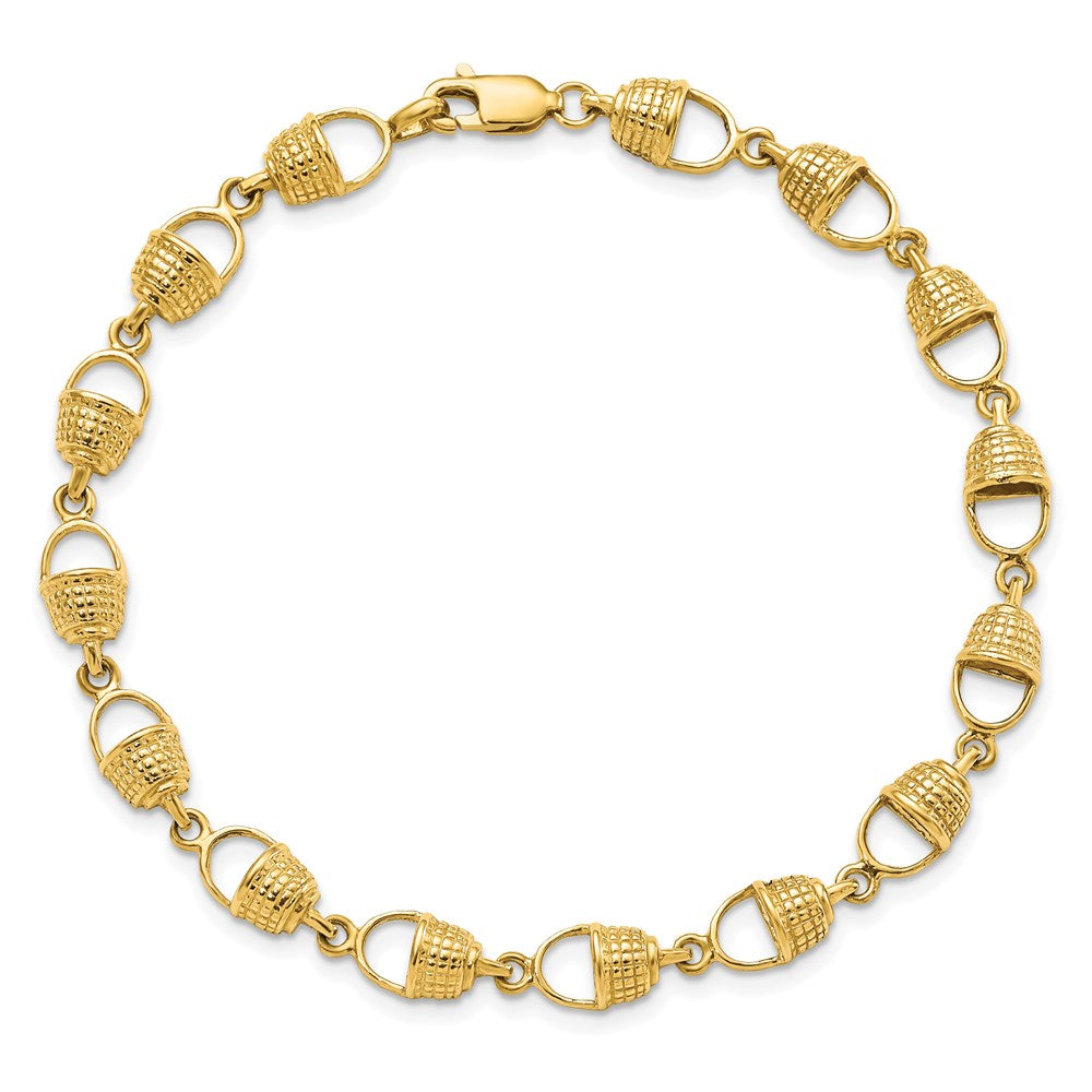 7.25 Inch 14K Nantucket Basket Bracelet