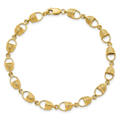 7.25 Inch 14K Nantucket Basket Bracelet