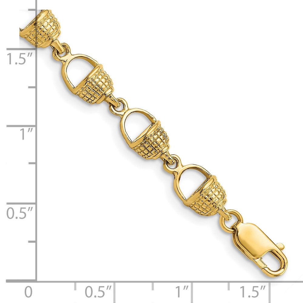 7.25 Inch 14K Nantucket Basket Bracelet