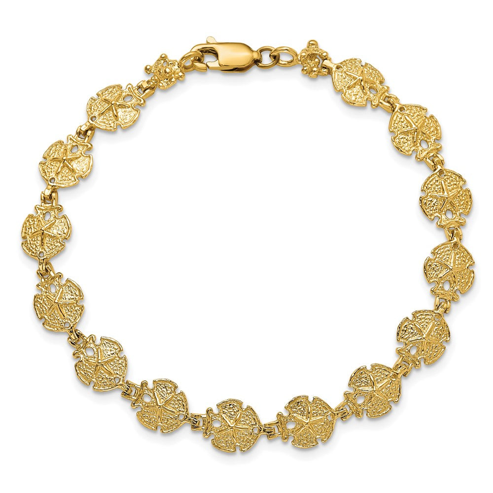 8 Inch 14K Sand Dollar Bracelet