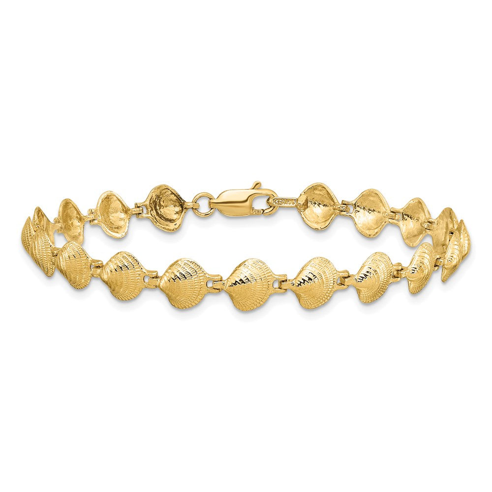 7 Inch 14K Clam Shell Bracelet