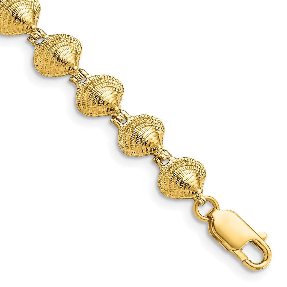 7 Inch 14K Clam Shell Bracelet