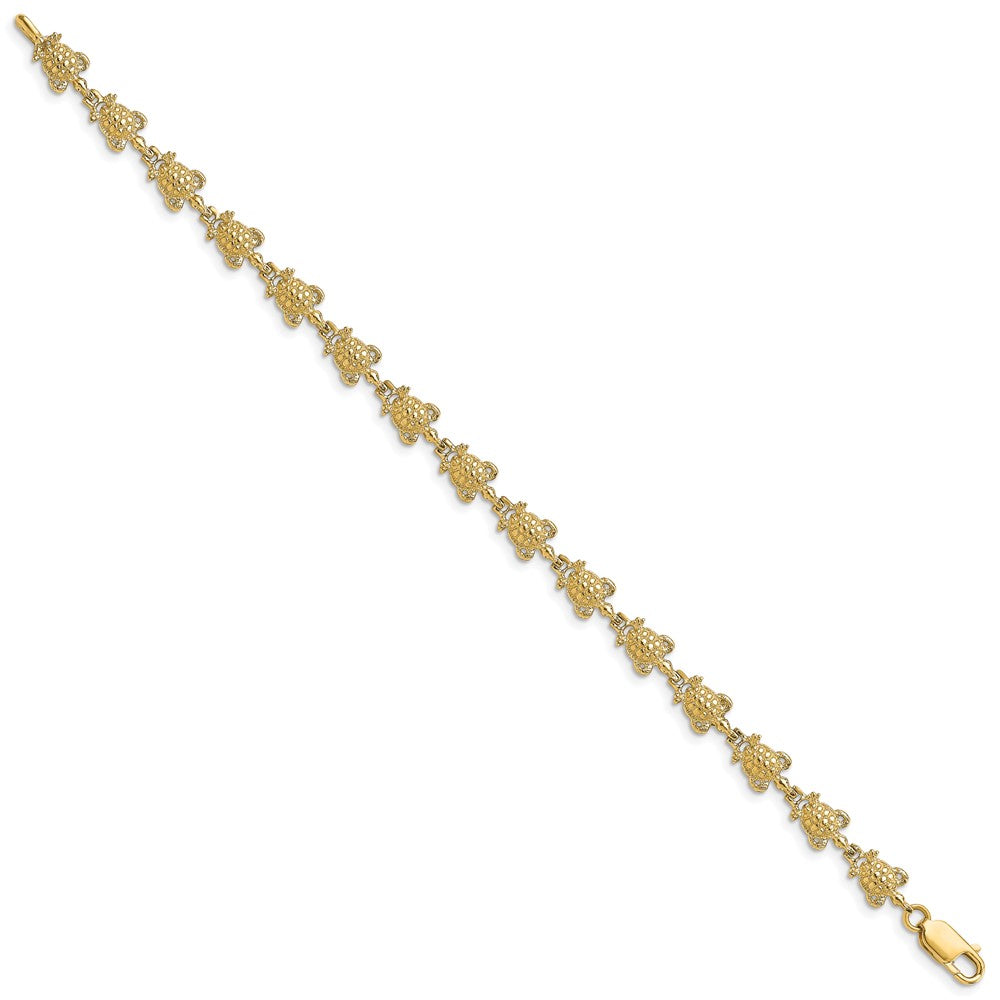 7.25 Inch 14K Turtle Bracelet