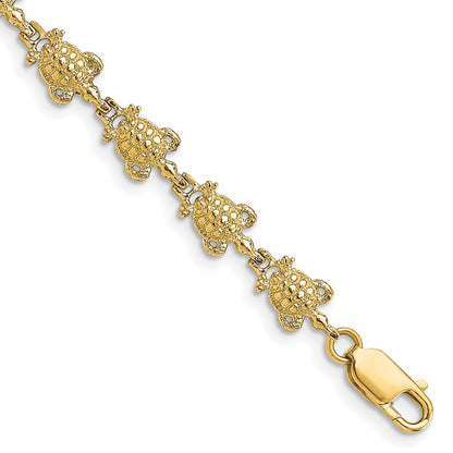 7.25 Inch 14K Turtle Bracelet