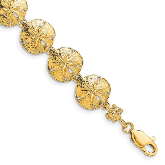 7 Inch 14K Sand Dollar Bracelet