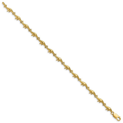 7.25 Inch 14K Whale Bracelet