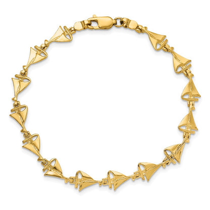 7 Inch 14K Sailboat Bracelet