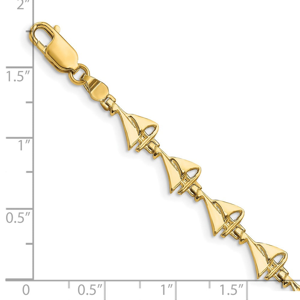 7 Inch 14K Sailboat Bracelet