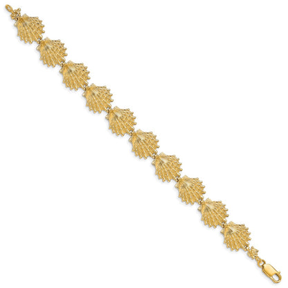 7 Inch 14K Lion'S Paw Shell Bracelet