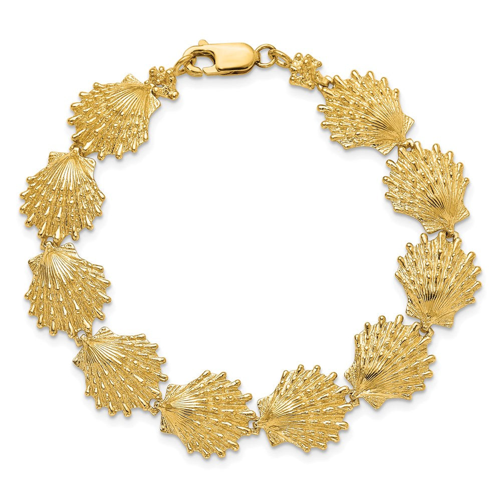 7 Inch 14K Lion'S Paw Shell Bracelet