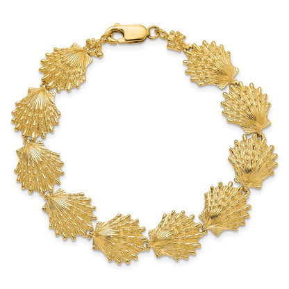 7 Inch 14K Lion'S Paw Shell Bracelet
