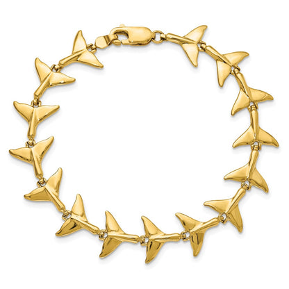 7 Inch 14K Whale Tail Bracelet
