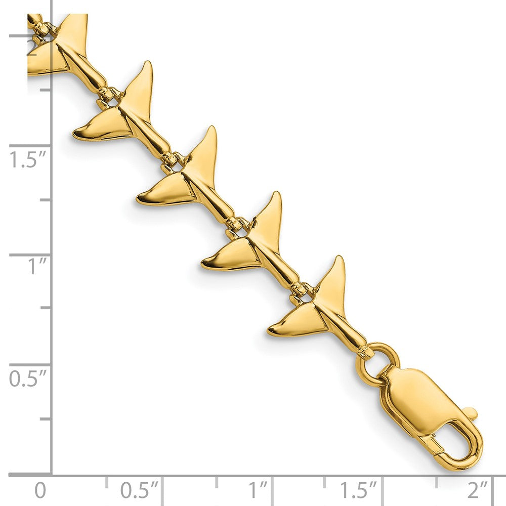 7 Inch 14K Whale Tail Bracelet