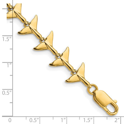 7 Inch 14K Whale Tail Bracelet