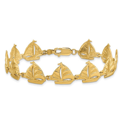 7.25 Inch 14K Sailboat Bracelet