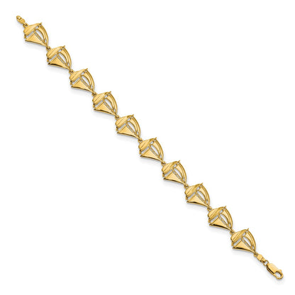 8 Inch 14K Sailboat 8In Bracelet