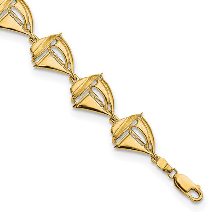 8 Inch 14K Sailboat 8In Bracelet