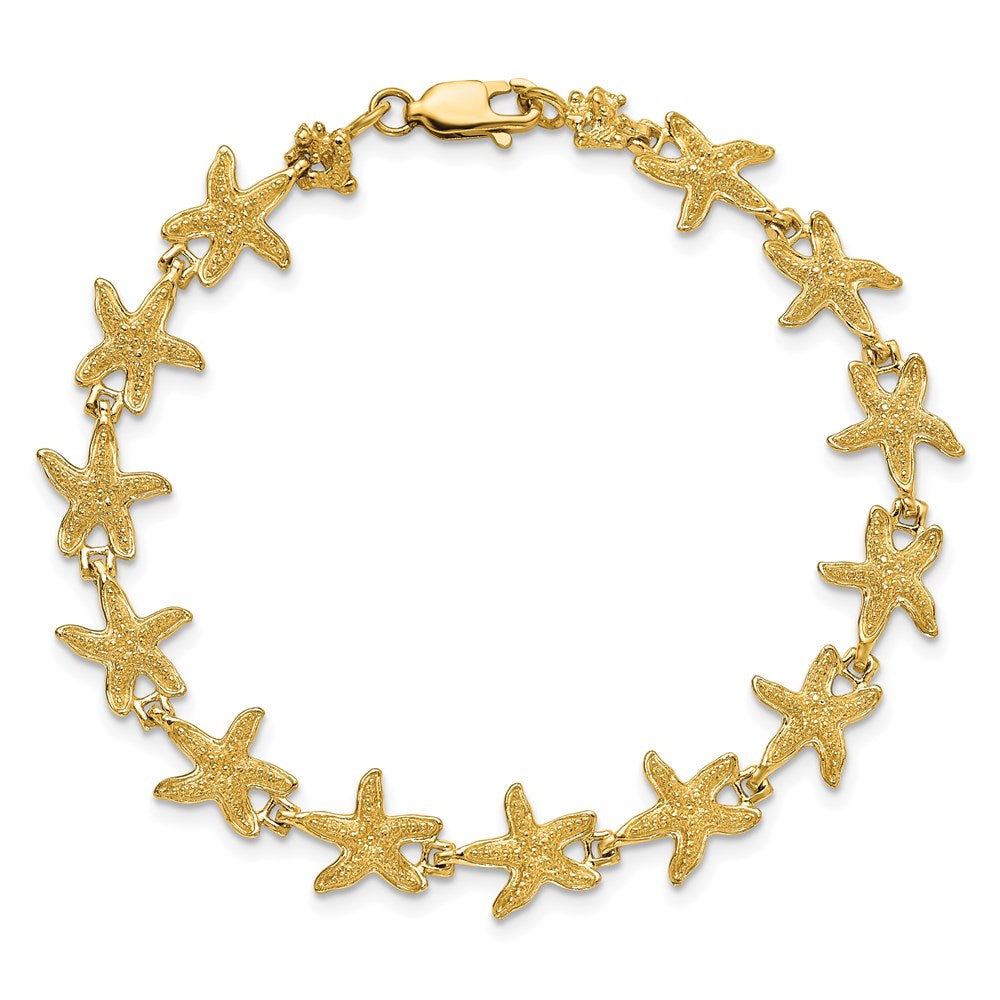 7.25 Inch 14K Starfish Bracelet
