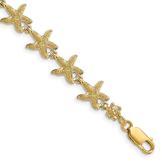 7.25 Inch 14K Starfish Bracelet