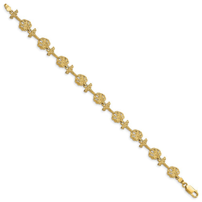 7.25 Inch 14K Palm Tree Bracelet