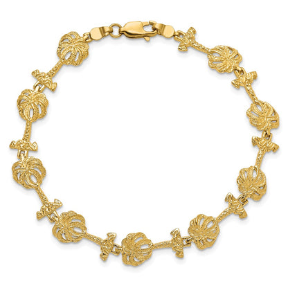 7.25 Inch 14K Palm Tree Bracelet
