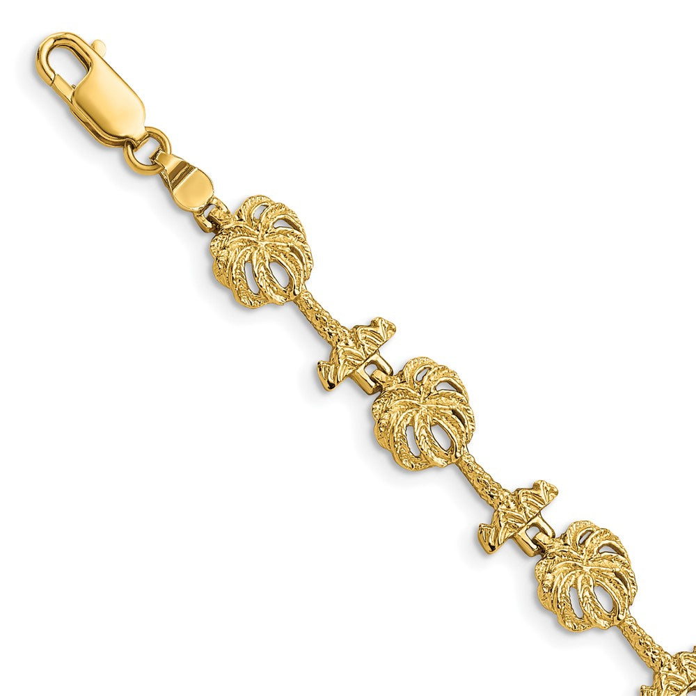 7.25 Inch 14K Palm Tree Bracelet