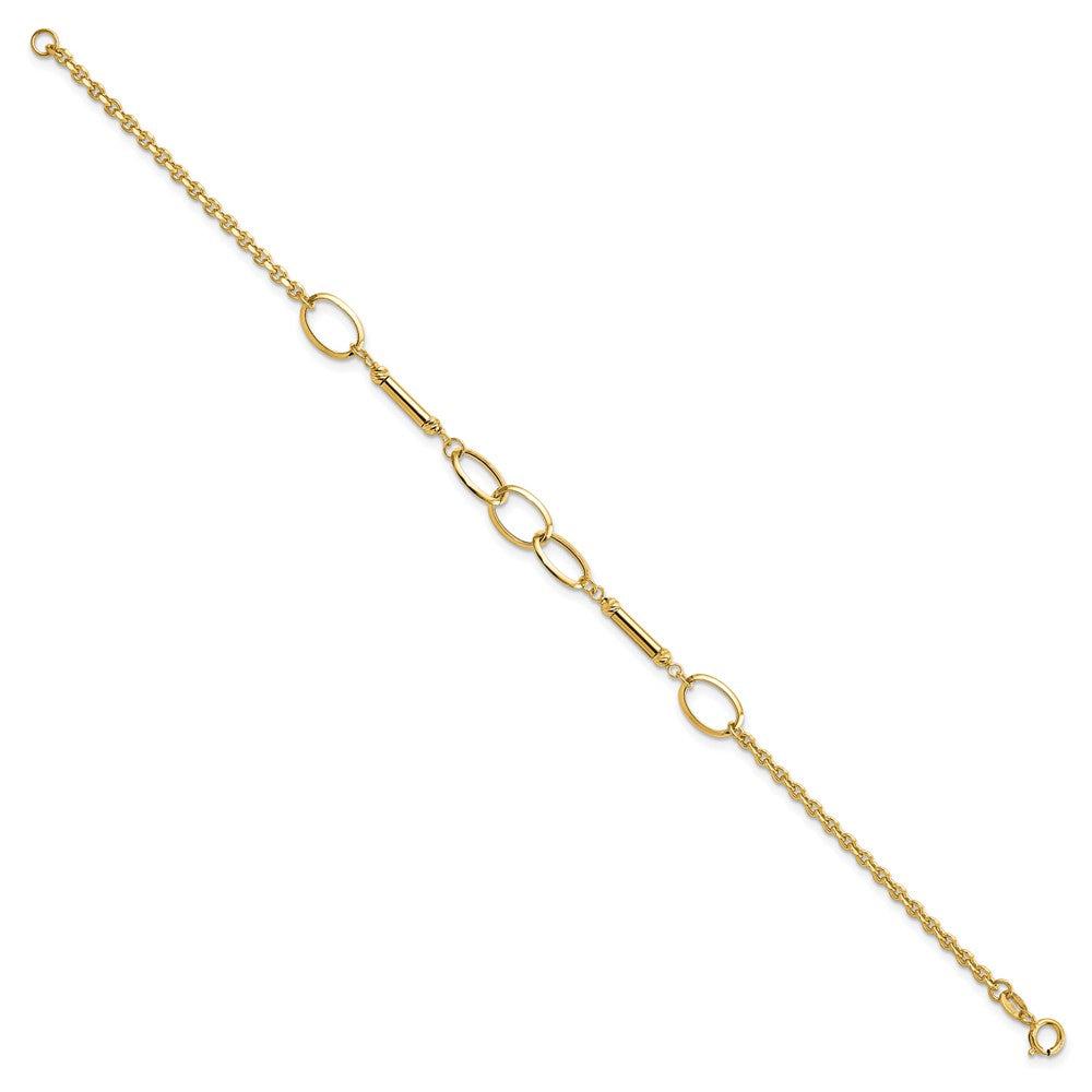 7.5 Inch 14K Polished Bars And Links Bracelet