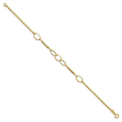 7.5 Inch 14K Polished Bars And Links Bracelet