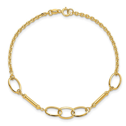 7.5 Inch 14K Polished Bars And Links Bracelet