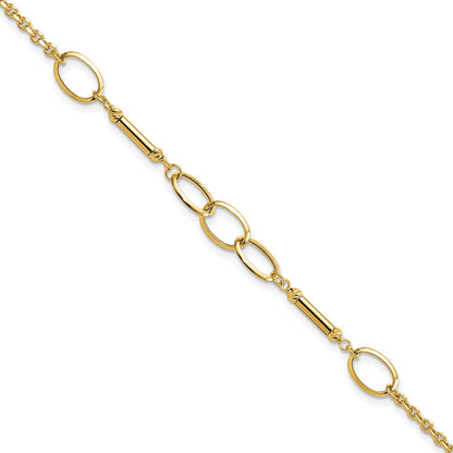 7.5 Inch 14K Polished Bars And Links Bracelet