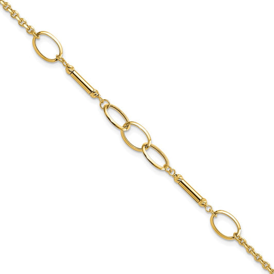 7.5 Inch 14K Polished Bars And Links Bracelet