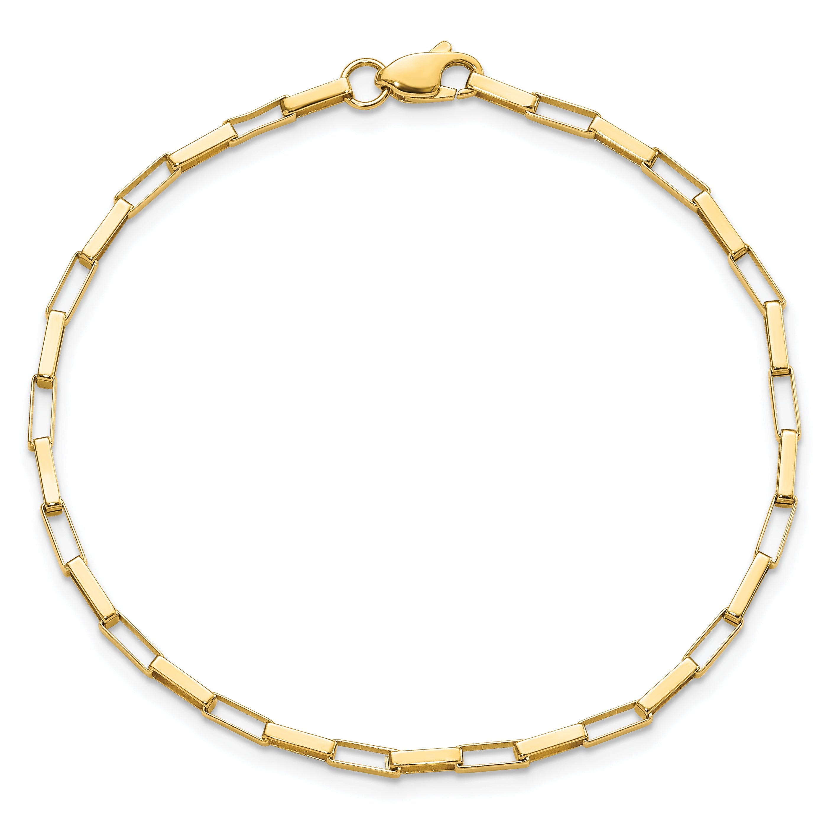 7.5 Inch 14K Polished Fancy Box Links 7.5In Bracelet