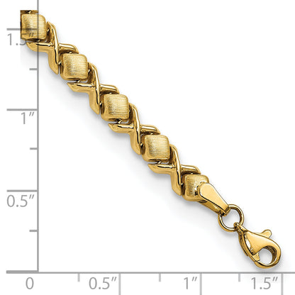 7.5 Inch 14K Brushed And Polished Stampato 7.5In Bracelet