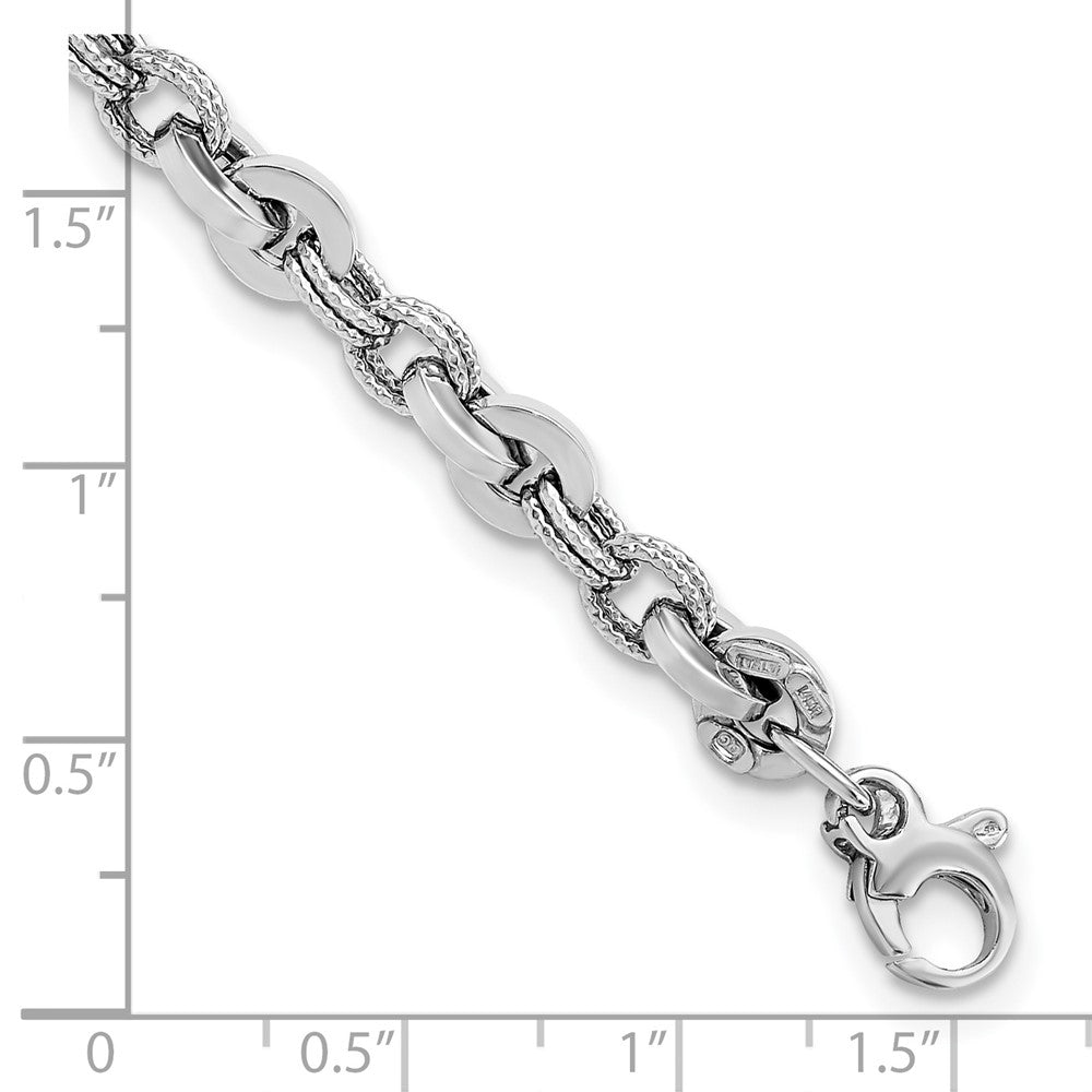 8 Inch 14K White Polished Fancy Link Bracelet