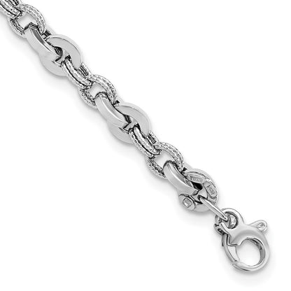 8 Inch 14K White Polished Fancy Link Bracelet
