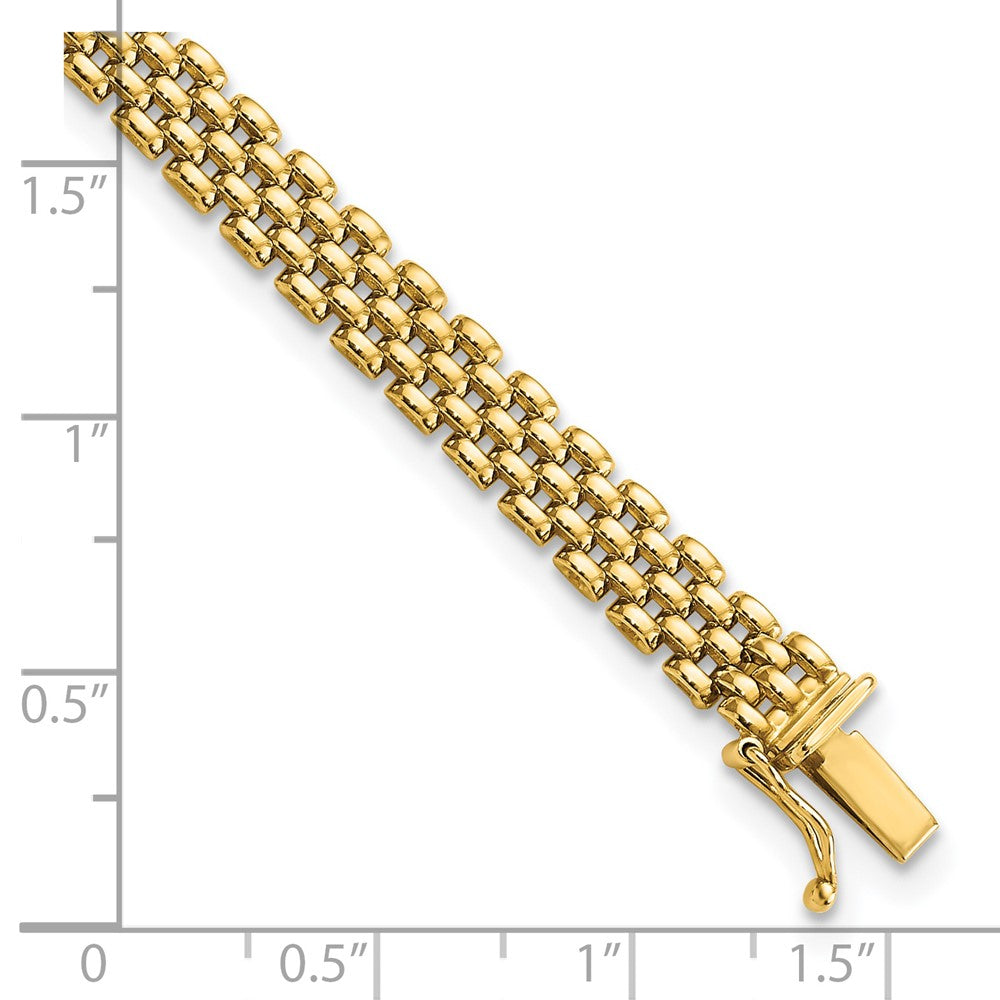 7.5 Inch 14K 6mm Panther Link Bracelet