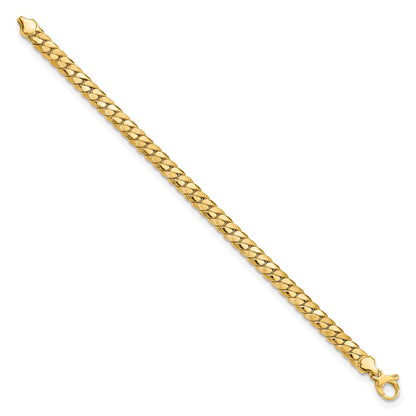 7.75 Inch 14K Satin And Polished 6.5mm Fancy Link Bracelet