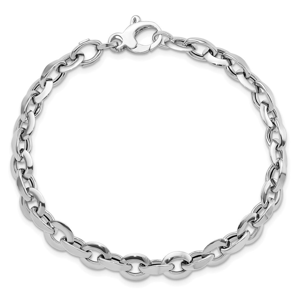 7.75 Inch 14K White Polished Fancy Link Bracelet