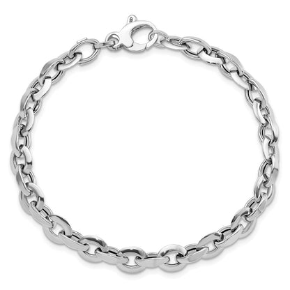 7.75 Inch 14K White Polished Fancy Link Bracelet