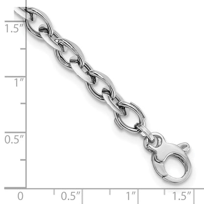 7.75 Inch 14K White Polished Fancy Link Bracelet