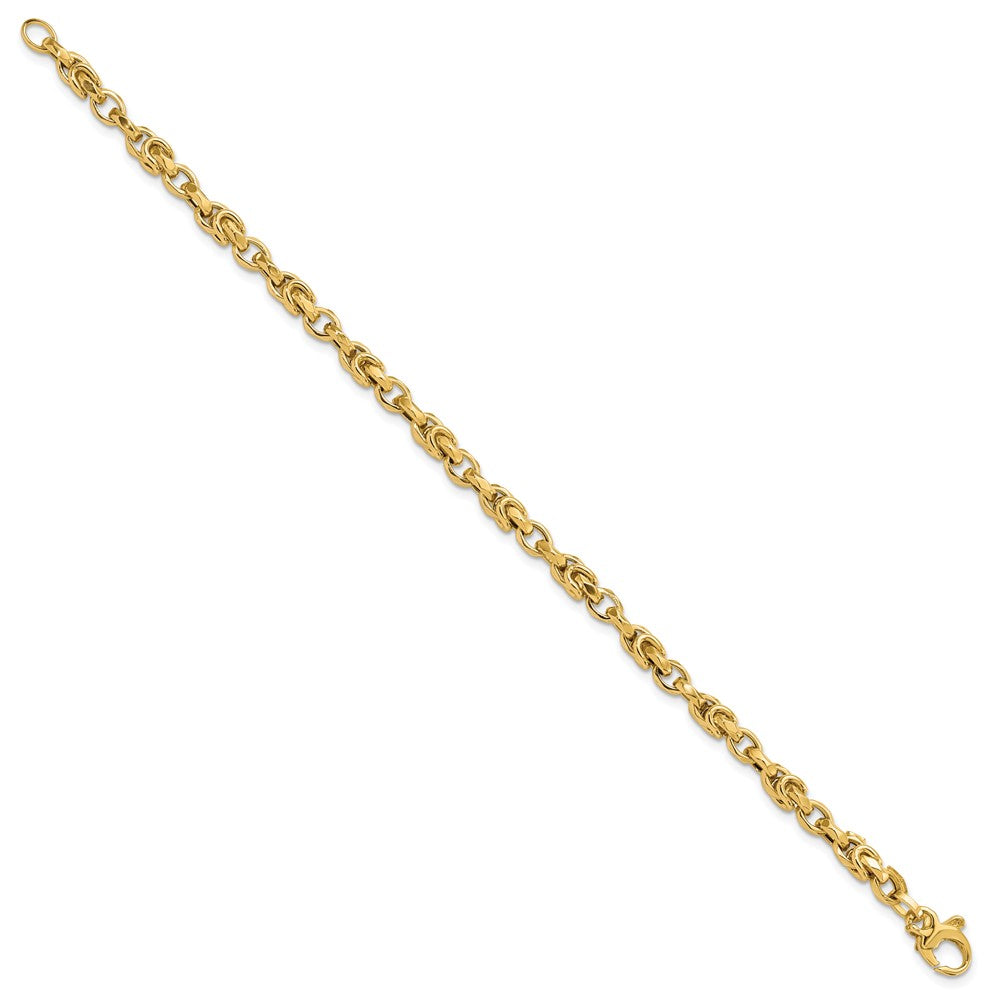 7.75 Inch 14K Gold Fancy Byzantine Style Link Bracelet