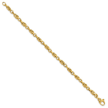 7.75 Inch 14K Gold Fancy Byzantine Style Link Bracelet